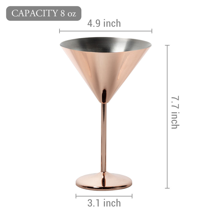 Ruot 236.6ml Stainless Steel Martini Glass