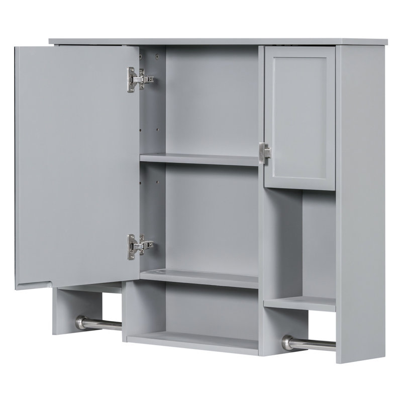 Armoire murale de salle de bain 35 po x 28 po - Miroir gris spacieux et spacieux