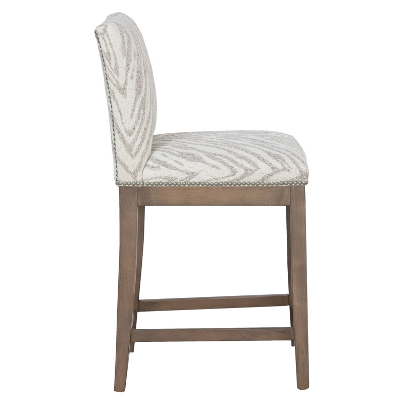Nova Upholstered Stool with Solid Wood Frame, Counter Stool (23.75" Seat Height), 9953 Midnight, Mica