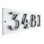 Floating Stand-Off 4-Number Horizontal Sign, White /W/ Silver Modern Font Numbers