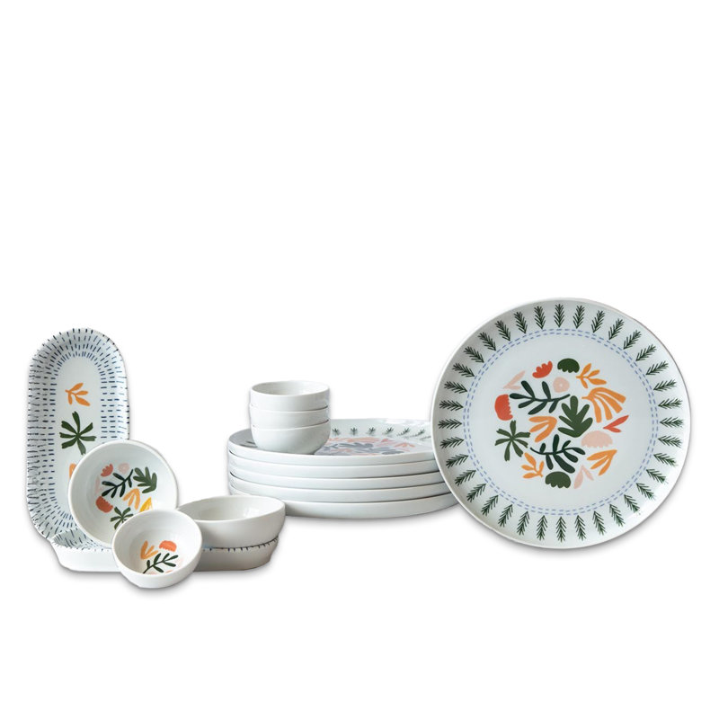 Ensemble de petit déjeuner 14 pièces 100% floral moderne 14 pièces