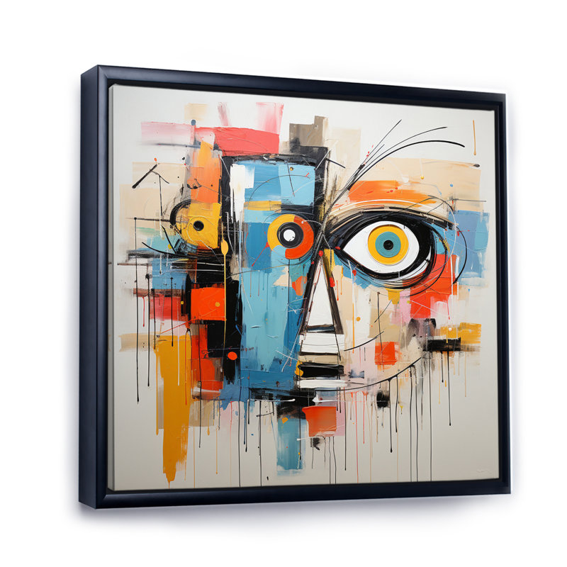 Pop Pop Robot III - Imprimé, Cadre flottant noir, H 24 po x l 24 po x P 1 po