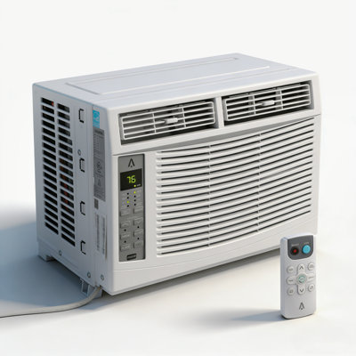 Window Air Conditioner 6000 BTU,  3-In-1 AC Unit for Window, Works As Cooler, Dehumidifier & Fan with Timer, Sleep/ECO Mode & Installation Kit, Cooling Rooms Up to 350 Sq. Ft