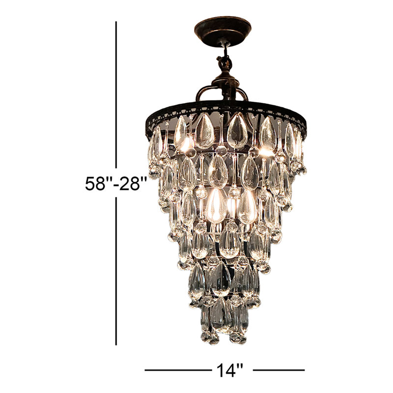 Luminaire suspendu en cristal 4 lumières Tiffany