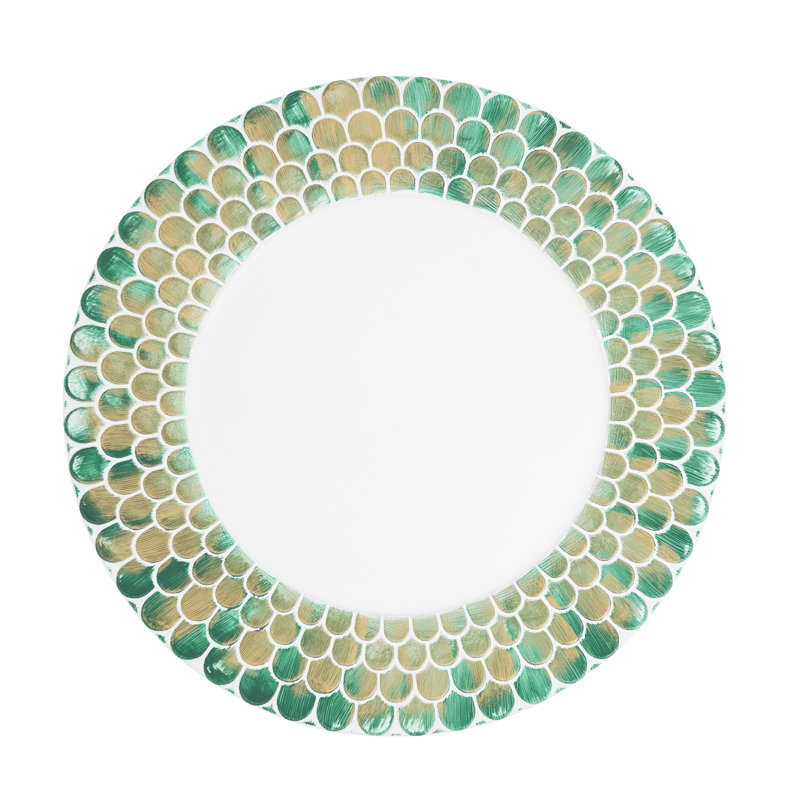 Ensemble de 4 assiettes festonnées Sceamed Gleam, Vert
