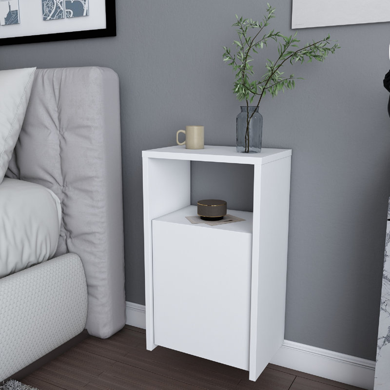 Ronassi 39.8cm W Bedside Table, White