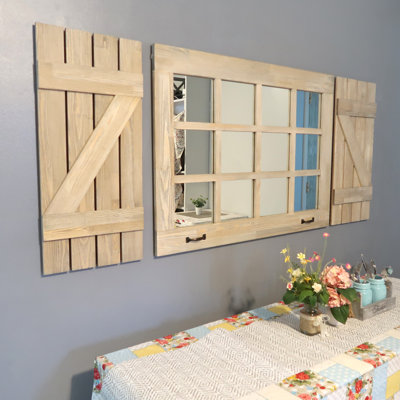 Xally Solid Wood Rectangle Wall Mirror