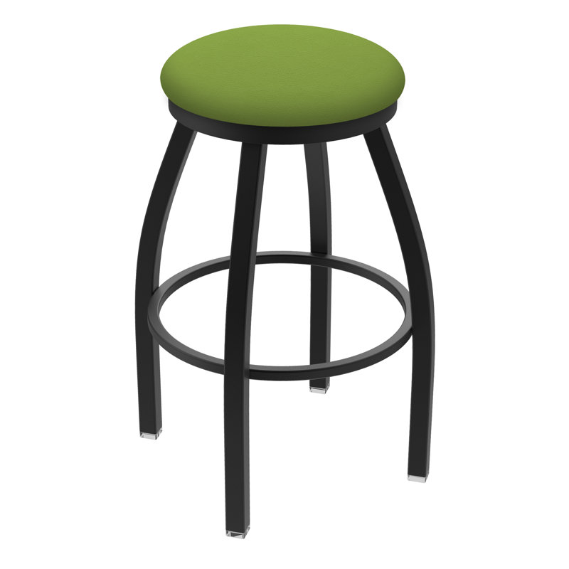 Tabouret pivotant Cragin XL802, Noir froissé, Vinyle - vert kiwi Canter, Tabouret de bar (siège d’une hauteur de 30 po)