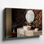 Toile, intérieur moderne de la salle de bain, avec une impressionnante murale de grains de café torréfiés foncés créant un art mural sur toile texturé riche-1043814602