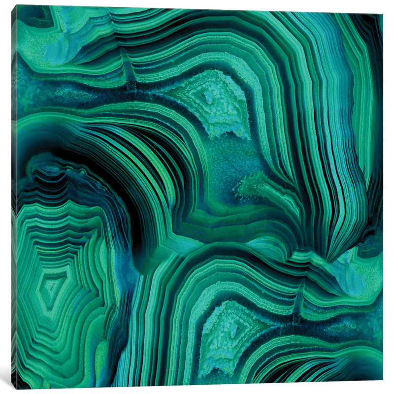 « malachite », reproduction d’art sur toile, H 37 po x l 37 po x P 1,5 po