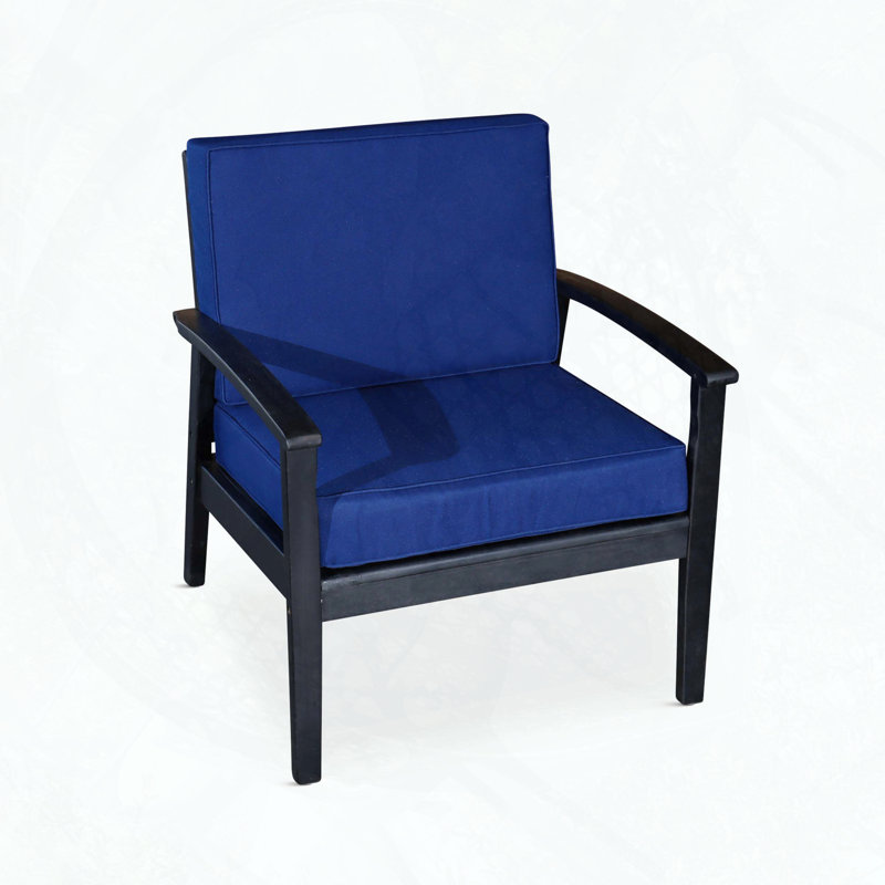 Chaise longue avec coussins Deep Eucalyptus, Espresso