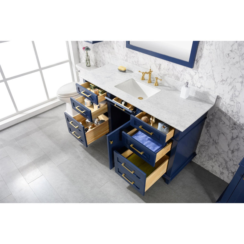 Ensemble de meuble-lavabo double 60 po Mallery, Bleu