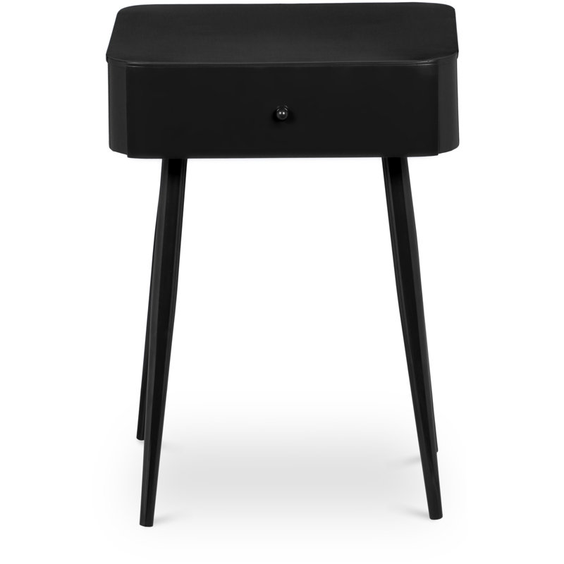 Kiyotsugu 1 - Drawer Iron Nightstand, Black