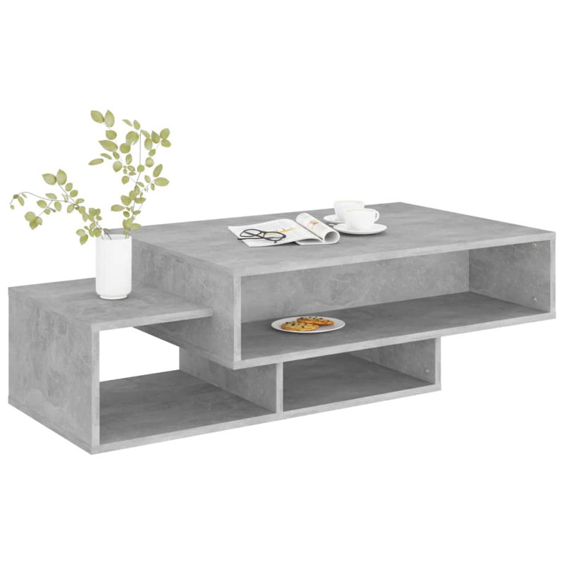 Godding Pedestal Coffee Table with Storage, Concrete Grey
