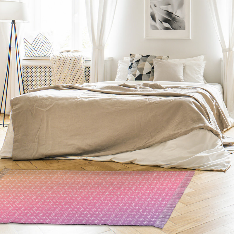 Jaune napperon ombré/Tapis décoratif mauve, Oui
