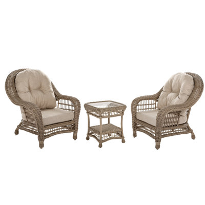 Allee Wicker 2 - Person Patio Conversation Set with Cushions