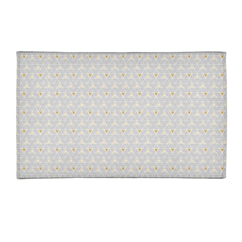Tapis orange/gris zone fait main géométrique, Rectangle 2 pi x 3 pi