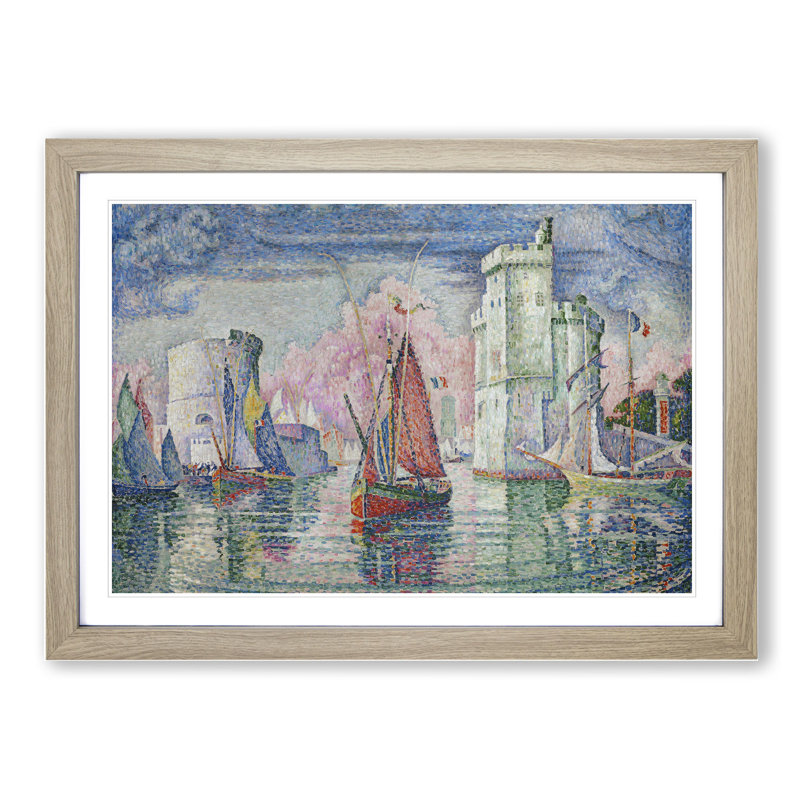 Port of La Rochelle by Paul Signac - Picture Frame Painting, Oak Framed, 48cm H x 65cm W x 2cm D