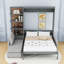 Grand lit escamotable avec canapé et tablettes-304136824