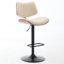 Tabourets de bar pivotants 360, siège en noyer et similicuir, hauteur réglable, ergonomique, pour îlot de cuisine / salle à manger / café, look Mid-Century, chaise beige, revêtement, salle à manger / café / cuisine à base stable-120946532