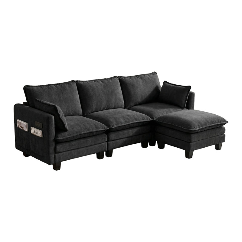 Upholstered Sofa, Black