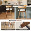 Ensemble de 2 tabourets de bar pivotants 26 po avec dossier incurvé moderne et structure en bois massif - Beige lin