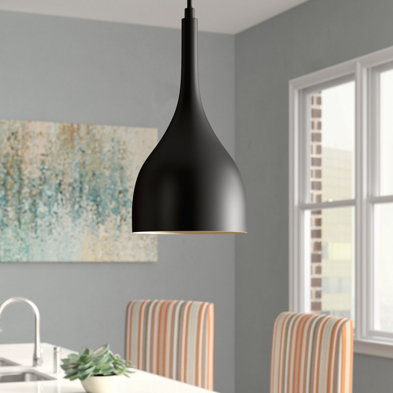 Bellingham 1 - Light Single Pendant, 13.25" H x 6.75" W x 6.75" D, Matte Black