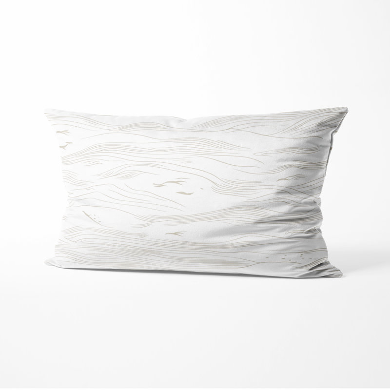 Coussin décoratif abstrait canapé - Coussin beige, H 12 po x l 20 po