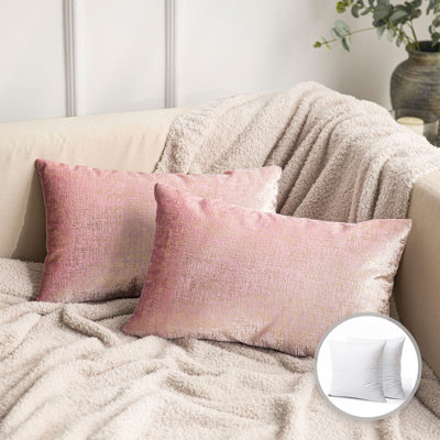 Coussin décoratif en velours rose, coussins décoratifs pour canapé-lit