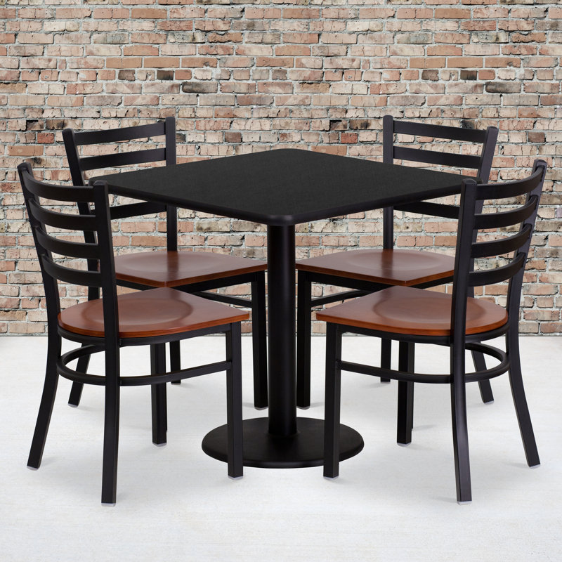 Lomonaco 4 - Person Pedestal Dining Set
