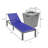 Outdoor Rust-Resistant Metal Chaise Lounge Set with Table-88208029-91358759
