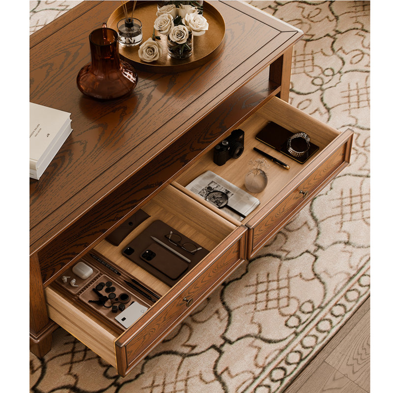 Classic style TV stand coffee table combination