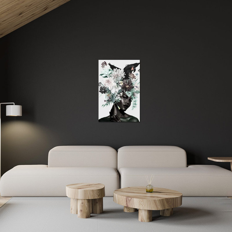 «Woman and Flowers I» par Danilo De Alexandria - impression sans cadre, H 24 po x l 16 po x P 0,25 po