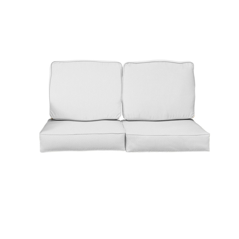 Retain Sunbrella Outdoor 5'' Loveseat Seat / Back Cushion, Tan, 23.5" W x 23" D