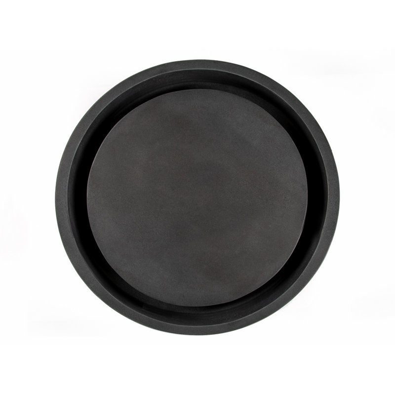 Lavabo de salle de bain vasque circulaire fait à la main Infinity Stone, Noir sablé