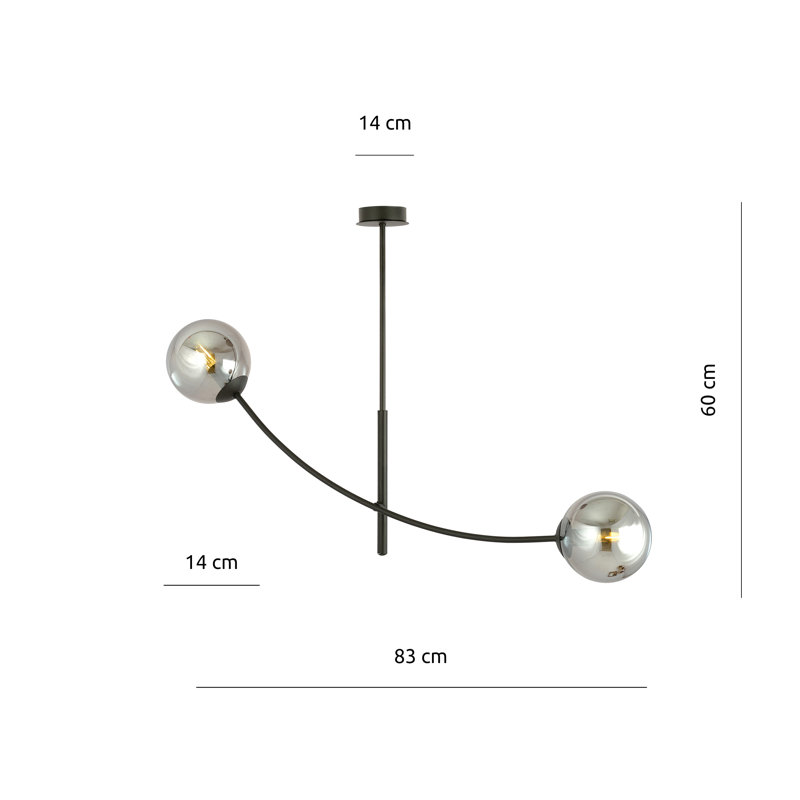 Rockmart 2 - Light Sputnik Chandelier, Graphite