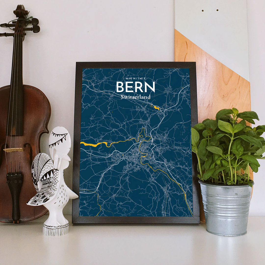 Bern City Map - No Frame Print