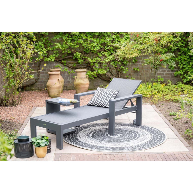 Alphonzo Rectangular Metal Outdoor Side Table , cm W cm D, Coal black