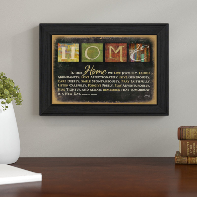 «In Our Home» par Marla Rae - impression d'art textuel sur cadre photo, H 20 po x l 26 po x P 2 po