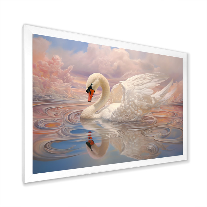 " Graceful Mirage Sawn Clouds I ", White Picture Framed, 16" H x 32" W x 1" D