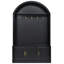 Meuble de rangement arqué pour garage/porte-manteau avec banc, 5 crochets et 2 placards, noir mat-1735883622