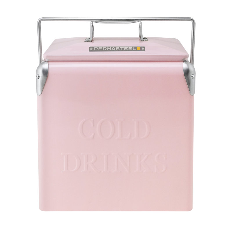Permasteel 14-Qt Small Portable Camping Picnic Cooler, Pink