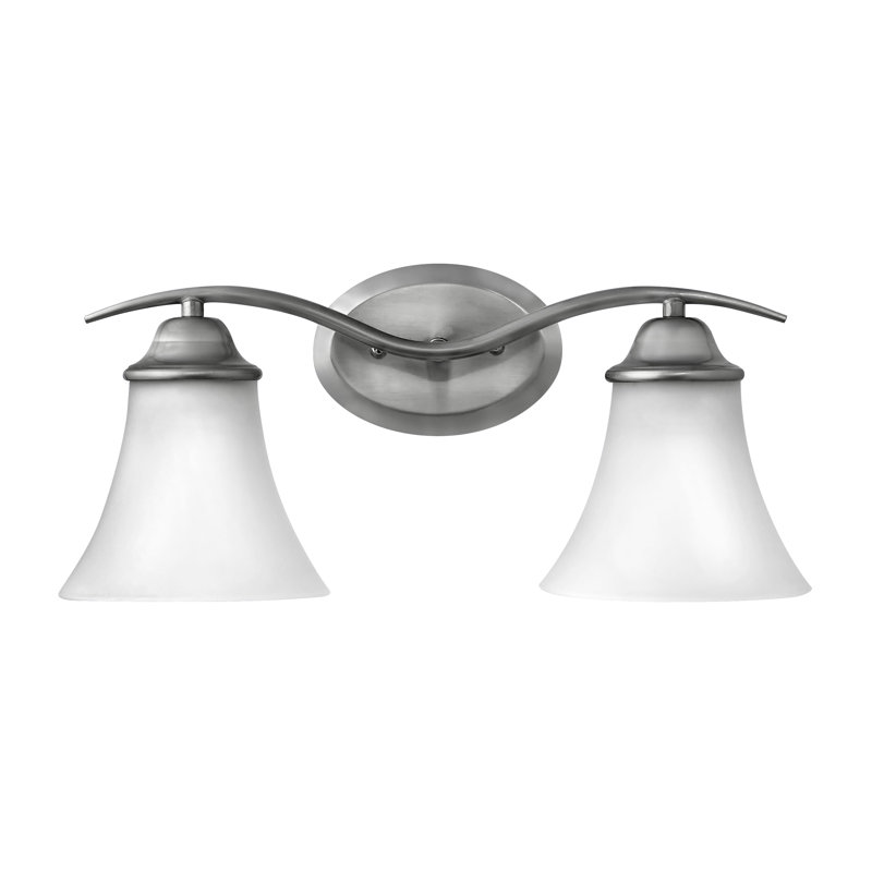 2 - Light Vanity Light, Brushed Steel