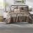 -piece Stripe Herringbone Bedding Sets, Polyester Comforter With Throw Pillows, Modern Brown Full/queen