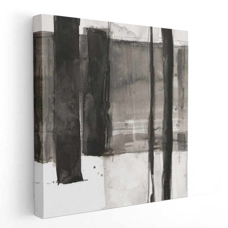 Double Row Piling II, noir et blanc - reproduction d'art sur toile, H 30 po x l 30 po