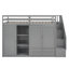 Lit mezzanine Ember avec tablettes, armoires, tiroirs et structure en bois de pin robuste-1161876341