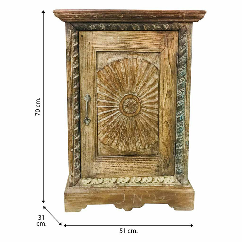 Alvino 51cm W Solid Wood Bedside Table