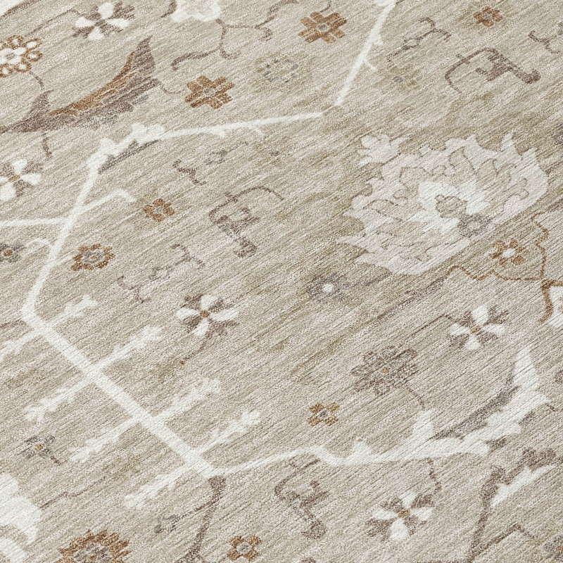Machine Washable Indoor/Outdoor Chantille ACN2859 Global Rug, 8' x 10', Beige