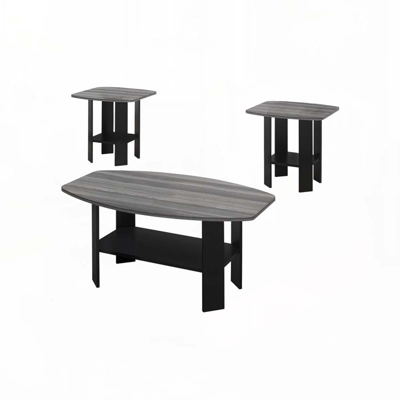 Ensemble de tables basses en bois avec pieds en métal