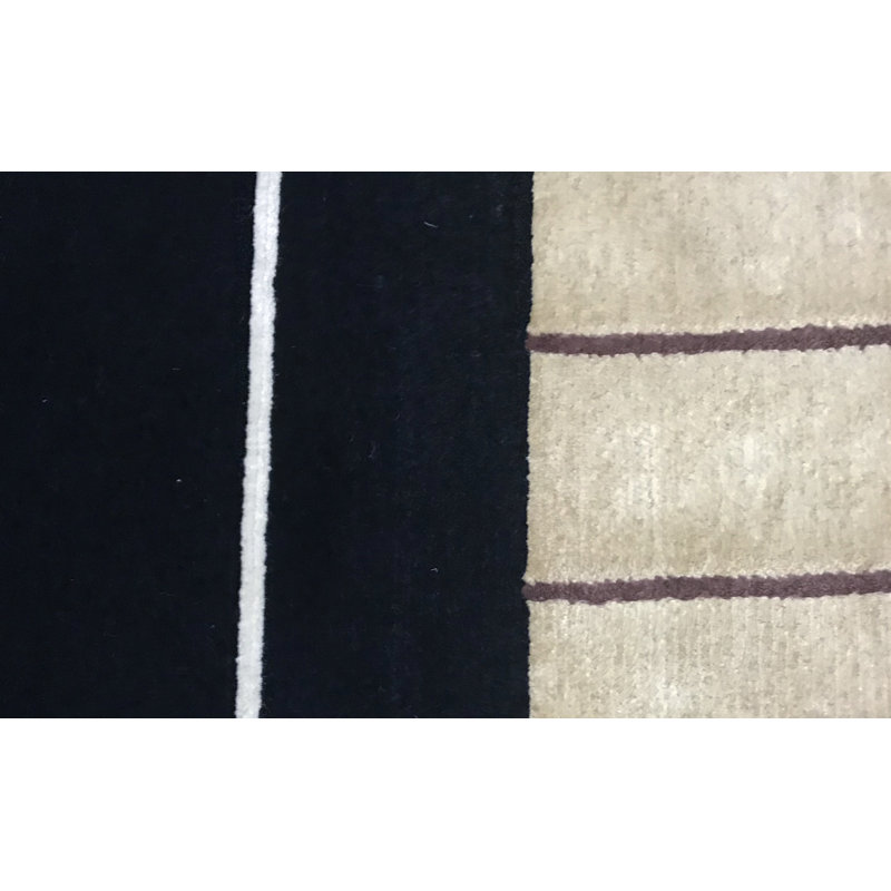 Hand-Knotted High-Quality Black Area Rug